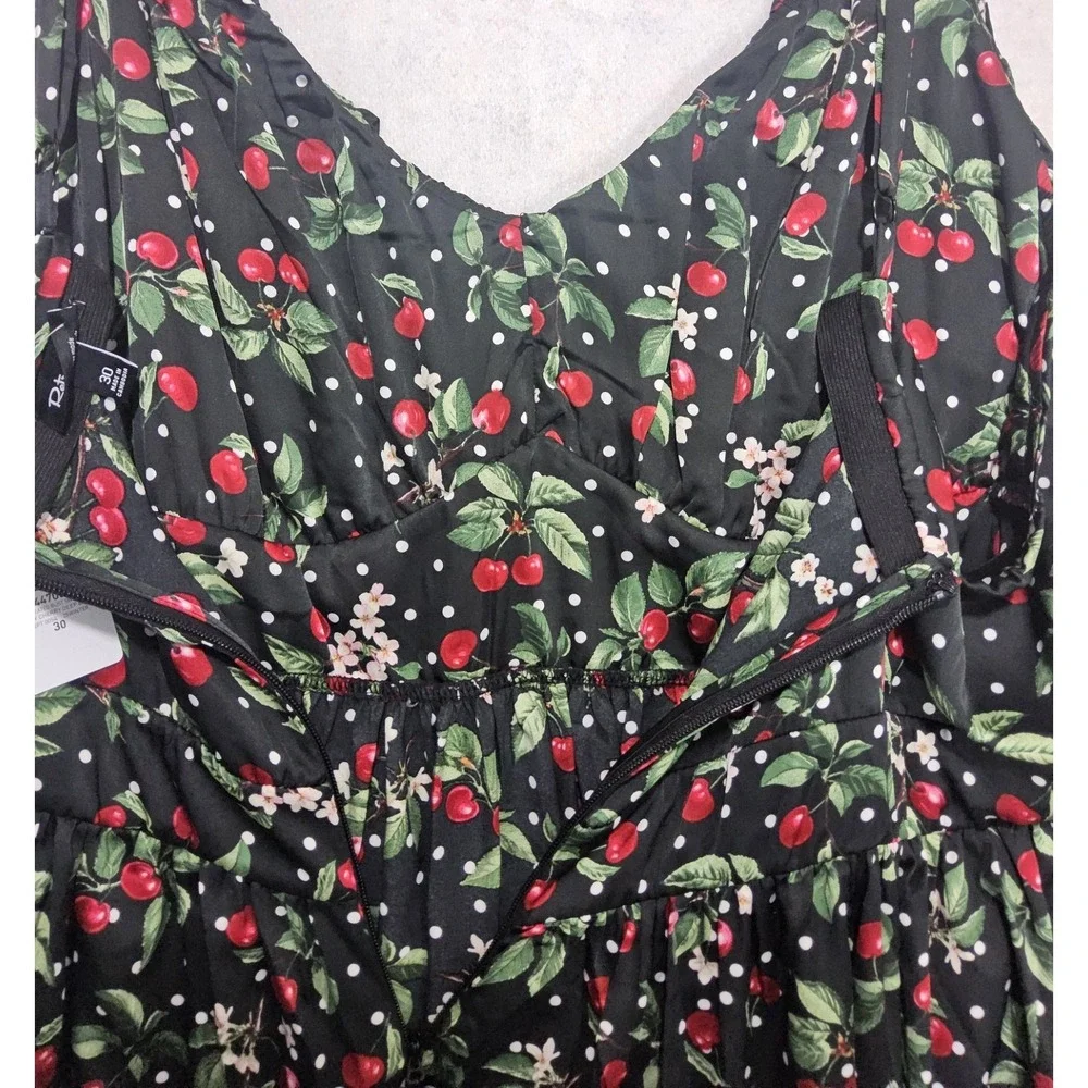 Retro Chic Torrid Dress 30 6X NEW Cherry Swing Chiffon Baby Doll Full Spring Red - Picture 10 of 12